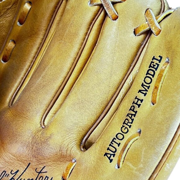 Vtg Wilson Baseball Glove RHT A2164 Autograph Model Jim Catfish Hunter Leather - Picture 7 of 12